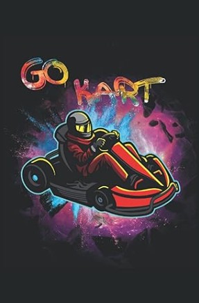 Go Kart Notizbuch für Kinder und Jugendliche mit Rennfahrer Motiv, Motorsport Design zum Schreiben von Gedanken, Ideen und Notizen