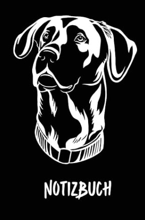 Mädchen Notizbuch mit Hund im minimalistischen Schwarz Weiß Design