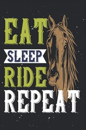 Mädchen Notizbuch mit Pferd und Reiten Lifestyle Motiv