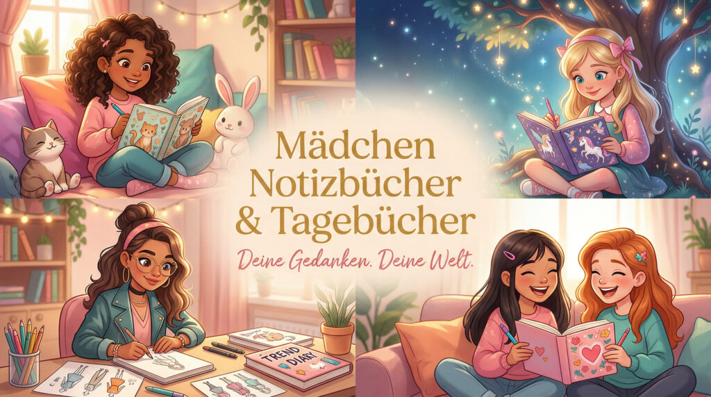 Mädchen Tagebuch mit Selfie und Beauty Style Motiv für moderne Mädchen