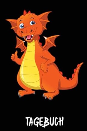 Mädchen Tagebuch mit süßem Drachen im Comic Stil