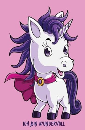 Notizbuch mit Einhorn und positiver Botschaft