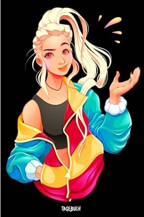 Mädchen Tagebuch mit modernem stylischen Mädchen Motiv für Selbstbewusstsein