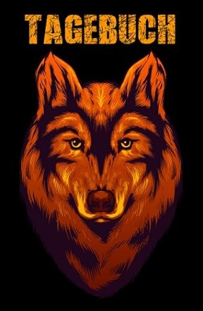 Mädchen Tagebuch mit Wolf Motiv für Stärke, Mut und Selbstvertrauen
