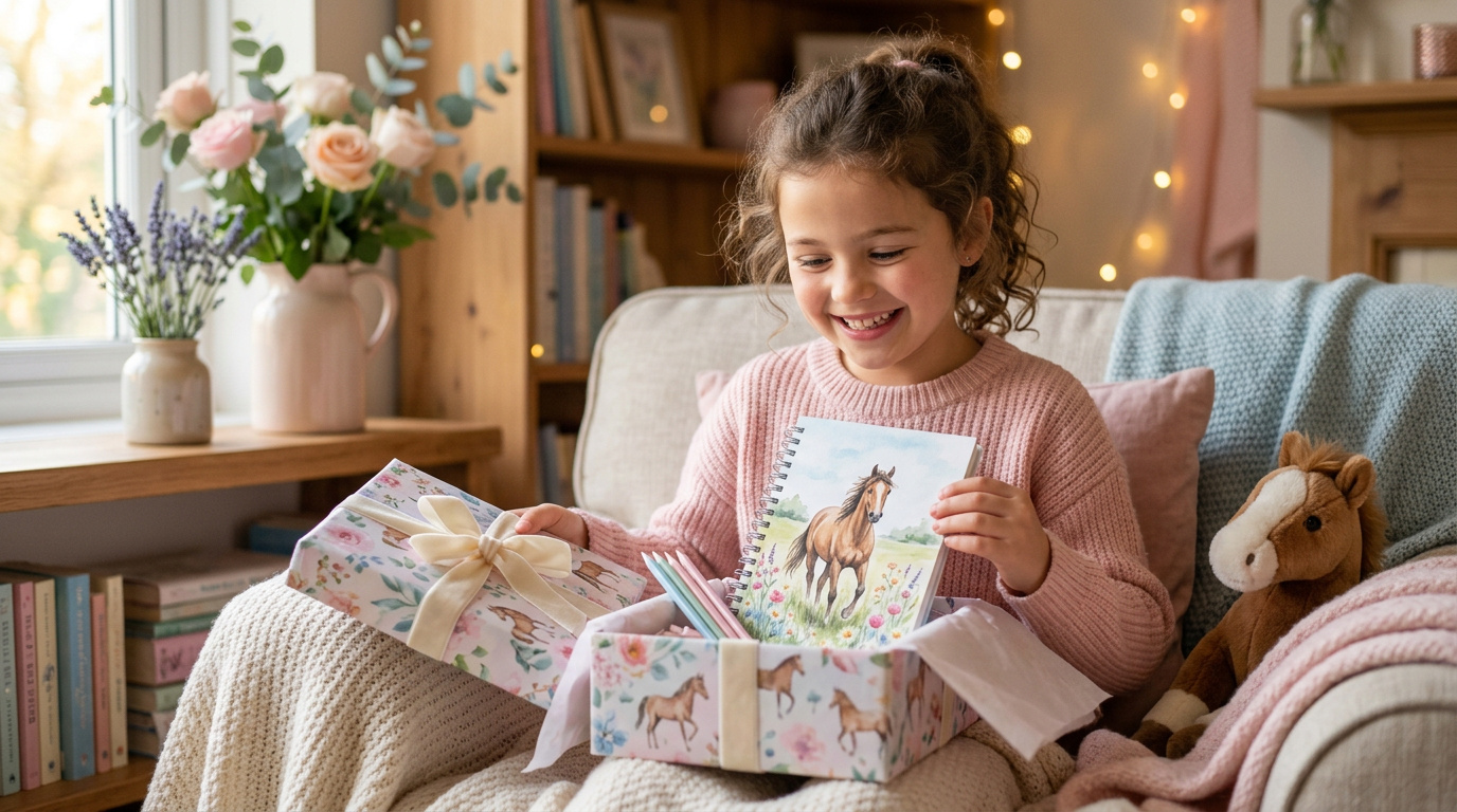 Notizbuch für Mädchen mit Pferde Motiv