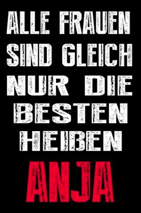 Sarkasmus Notizbuch mit lustigem Spruch für Anja