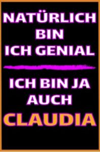 Sarkasmus Notizbuch mit lustigem Spruch für Claudia