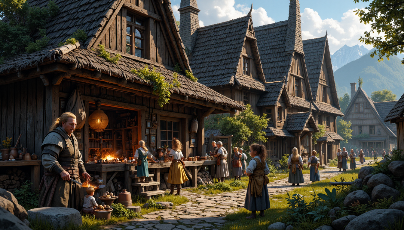 Wikinger Dorf mit Handel Handwerk und Familienleben