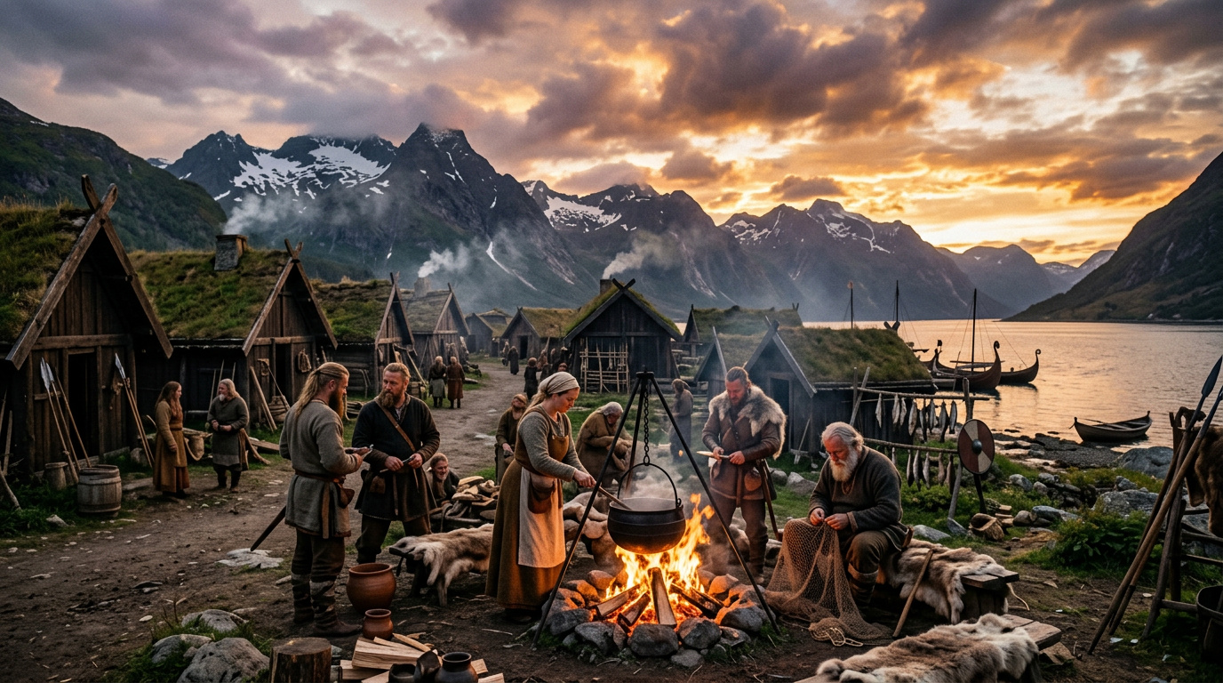 Wikinger Alltag im Dorf Leben