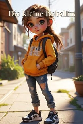 Cover vom Tagebuch Die kleine Rebellin mit selbstbewusstem Mädchen auf der Straße