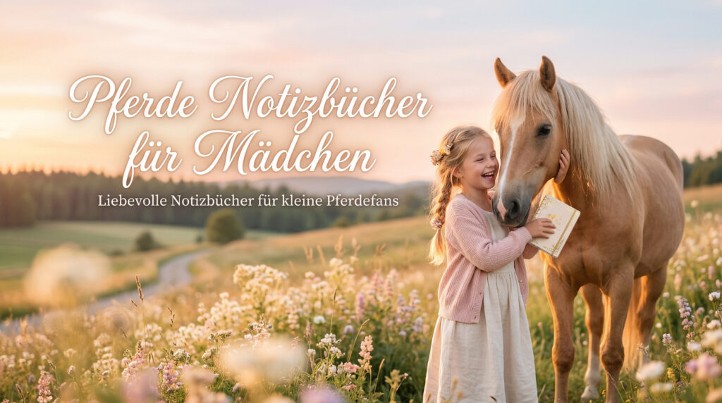 Hero-Bild mit Mädchen und Pferd für Pferde Notizbücher für Mädchen