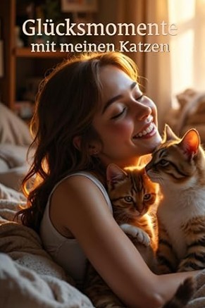 Tagebuch für Mädchen mit Katzenmotiv Glücksmomente mit Katzen Notizbuch für Katzenliebhaberinnen und Tierfreunde