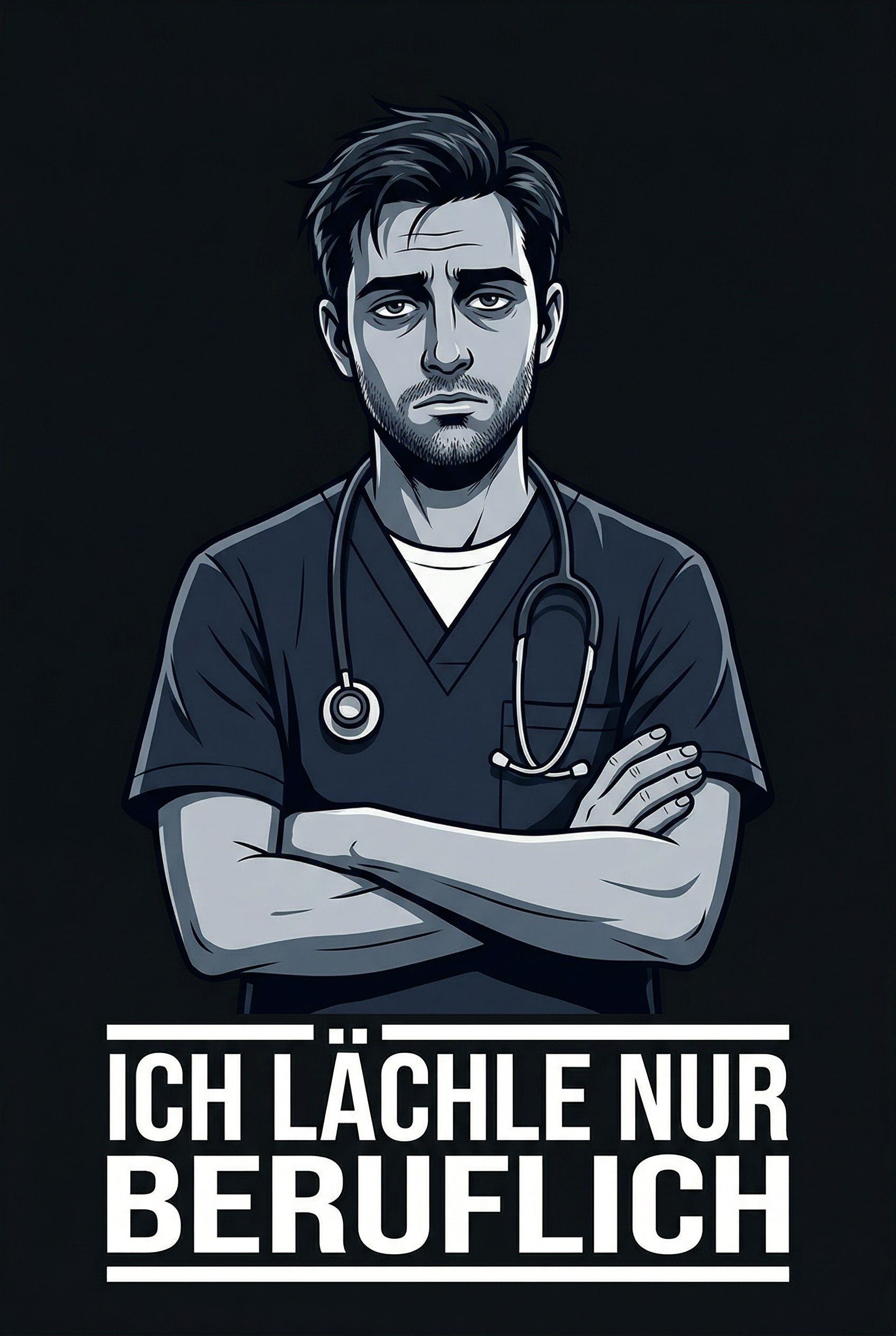 Krankenpfleger Notizbuch mit sarkastischem Spruch ich lächle nur beruflich dunkler Humor Pflege Alltag Geschenk
