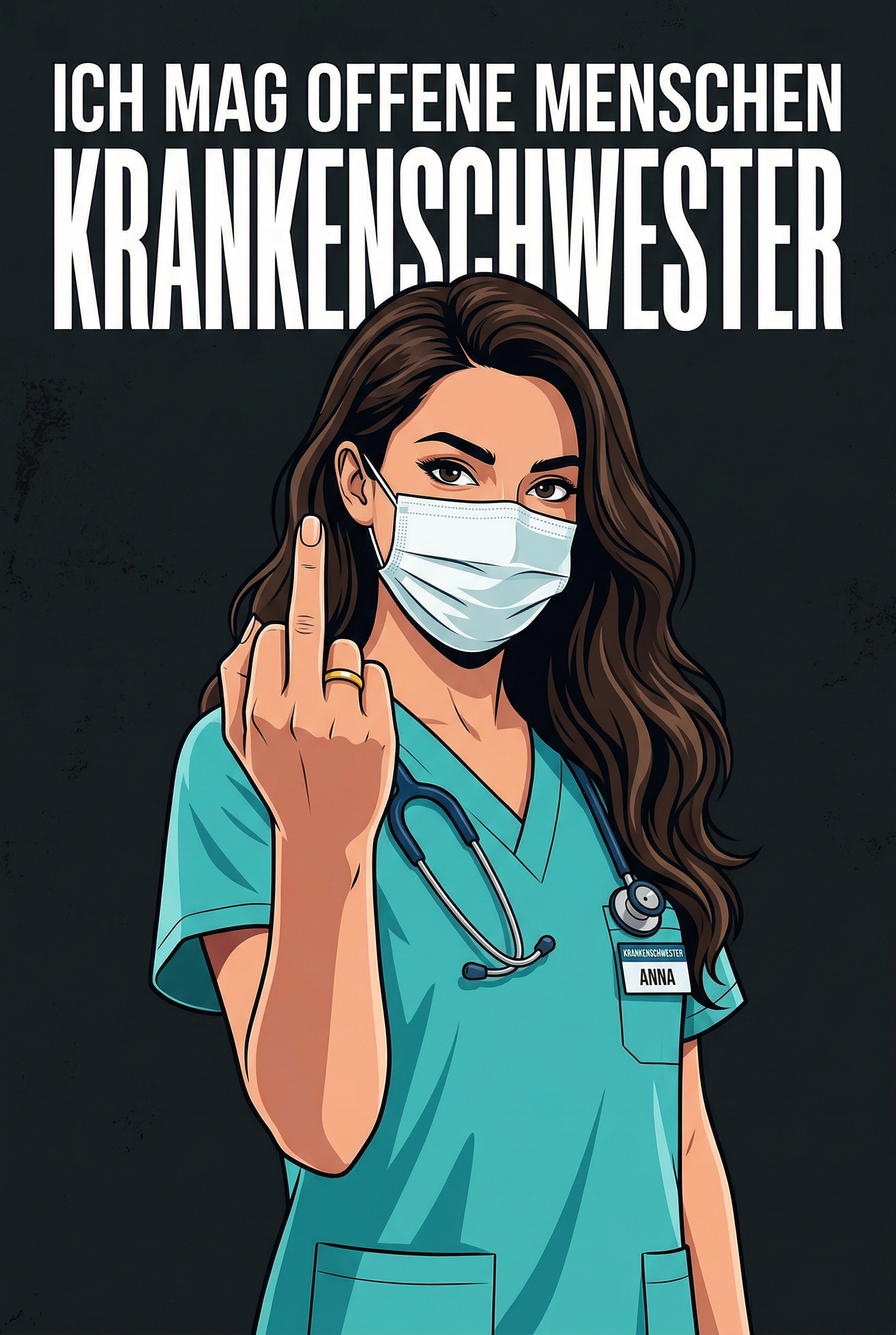 Krankenschwester mit frechem Spruch offene Menschen Humor Pflege Alltag Geschenk Idee Sarkasmus