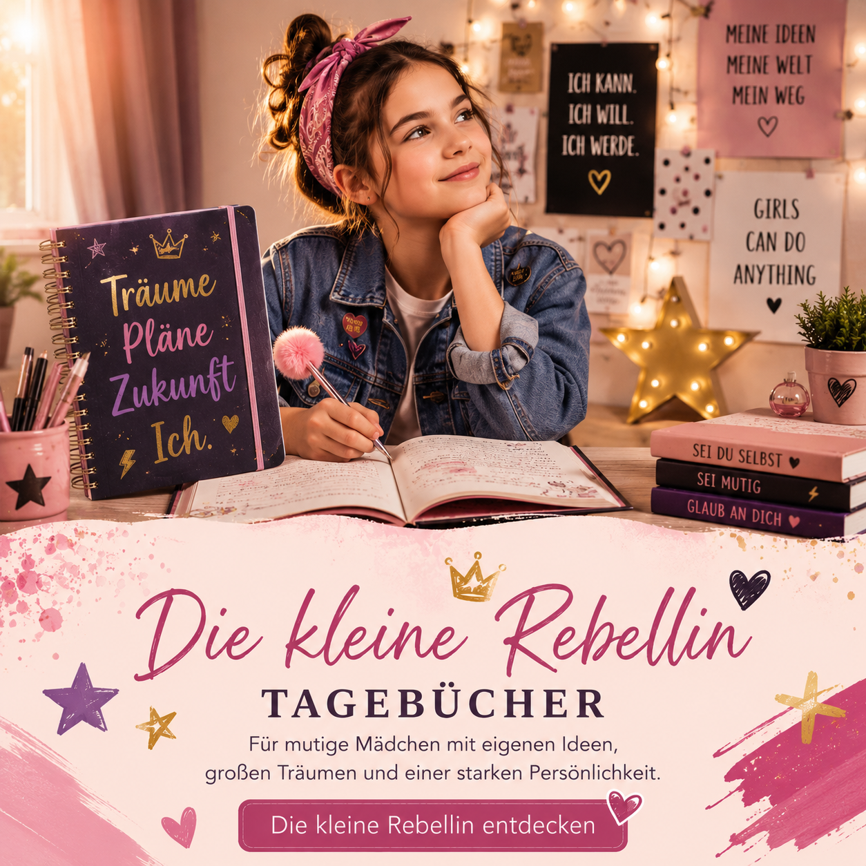 Selbstbewusstes Mädchen mit kreativen Ideen und starkem Charakter
