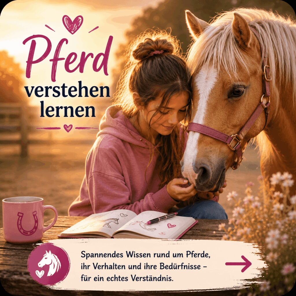 Mädchen baut Vertrauen zu ihrem Pferd auf und lernt seine Sprache zu verstehen