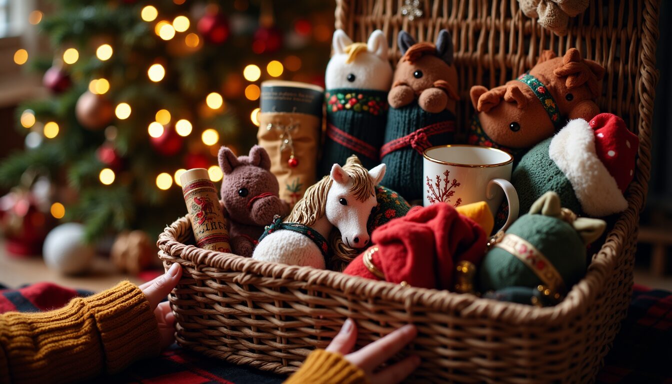 Gemütlicher Geschenkkorb für Pferdemädchen
