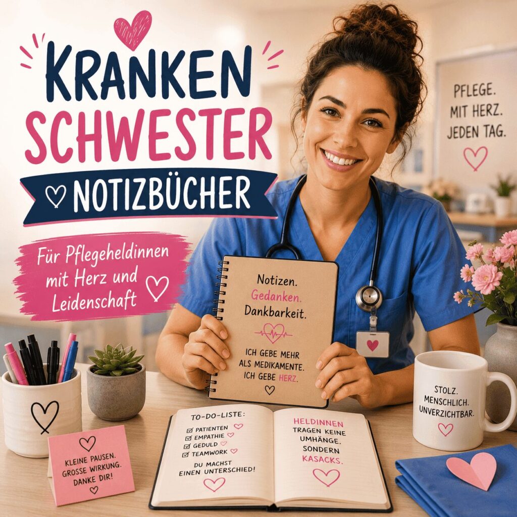 Liebevoll gestaltete Krankenschwester Notizbücher für Pflegekräfte mit Herz und Leidenschaft