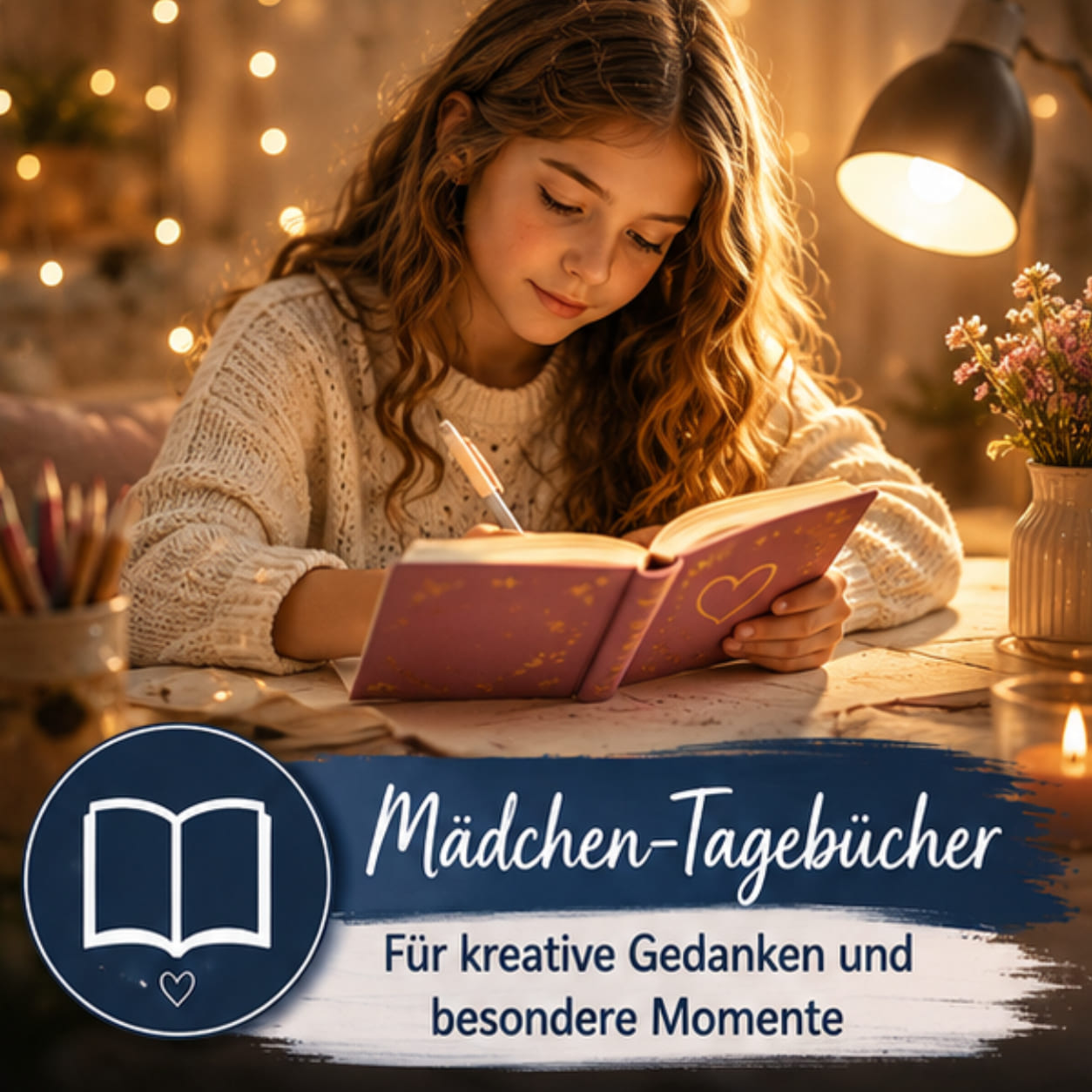 Mädchen schreibt in ihr Tagebuch – kreative Tagebücher für Mädchen mit Fantasie und eigenen Ideen.