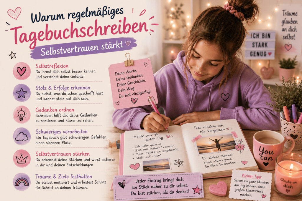 Tagebuch Ideen Mädchen – regelmäßiges Schreiben stärkt Selbstvertrauen und Gedanken