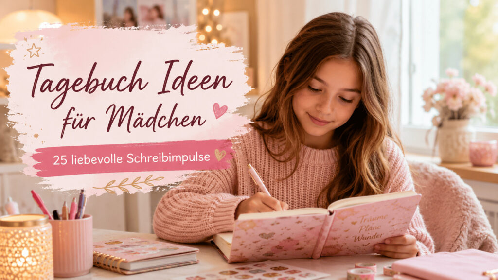 Tagebuch Ideen Mädchen – Mädchen schreibt liebevolle Schreibimpulse in ihr Tagebuch