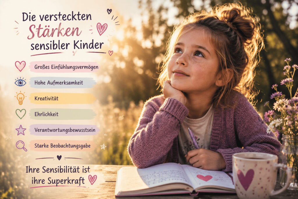 Sensibles Mädchen denkt nach und zeigt die versteckten Stärken sensibler Kinder