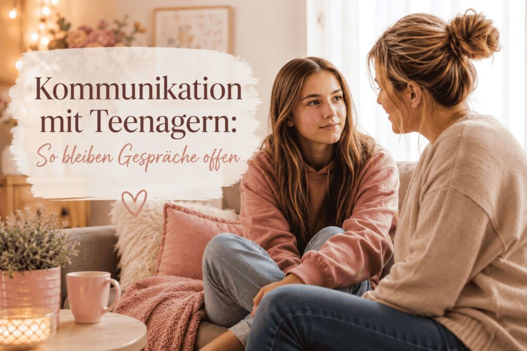 Kommunikation mit Teenagern: Mutter und Teenager-Tochter führen ein ruhiges und vertrauensvolles Gespräch.